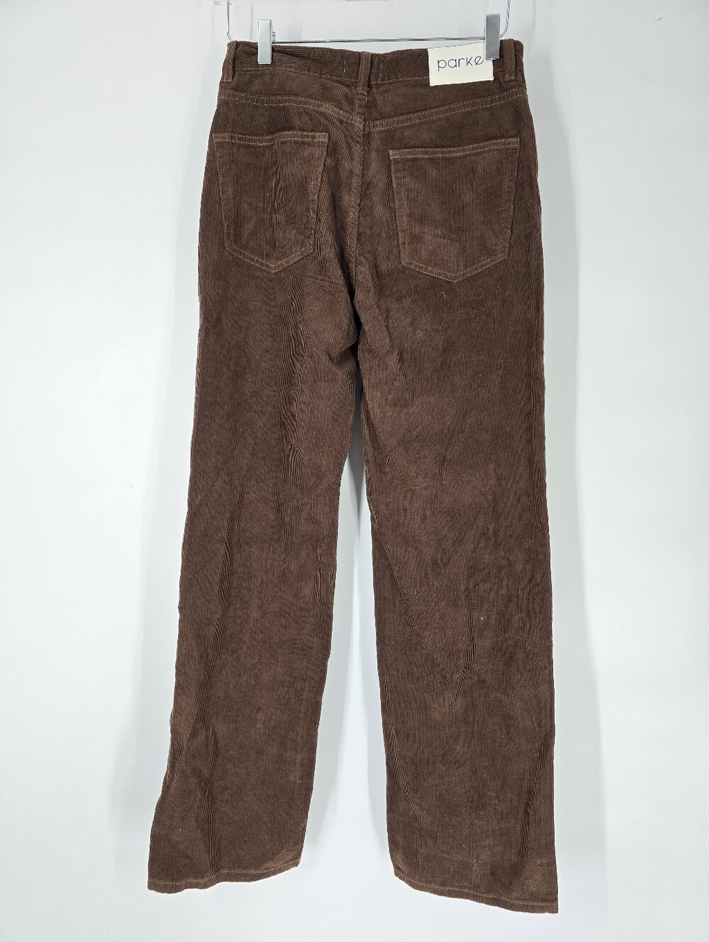 Parke Brown Corduroy Button Fly Straight Leg Pants Size 27 100% Cotton - Picture 5 of 7
